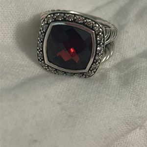 David Yurman garnet and diamond albion ring